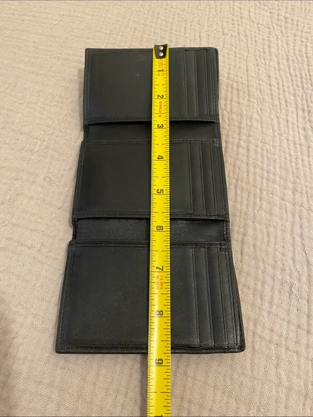 Tumi Black Leather Trifold Wallet- Card Holder